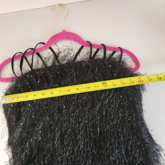 Bailey 44 Black Tinsel Fringe Mini Party Dress New NWT Size Medium Fearless - Picture 9 of 14